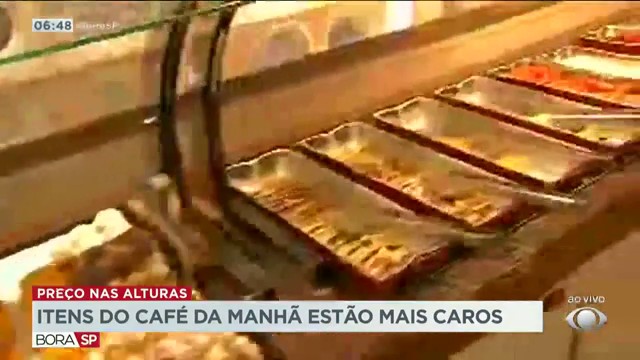 Itens do café da manhã estão mais caros Reprodução TV