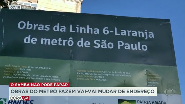 Obras do metrô fazem Vai-Vai mudar de endereço Reprodução TV