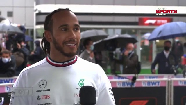 Hamilton conversa com Mariana Becker após vitória no GP da Rússia