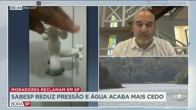 SABESP reduz pressão e água acaba mais cedo Reprodução TV