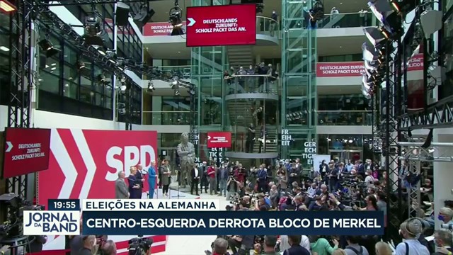 Centro-esquerda derrota bloco de Merkel Reprodução TV