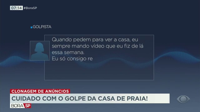 Cuidado com o golpe da casa de praia! Reprodução TV