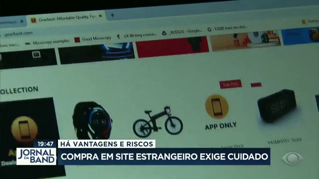 Compras em sites estrangeiros exigem cuidados Reprodução TV