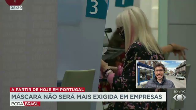 Máscara não será mais exigida em empresas de Portugal Reprodução TV