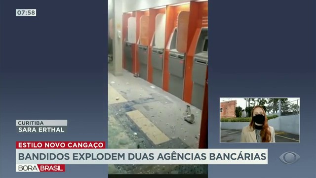 Bandidos explodem duas agências bancárias no Paraná Reprodução TV