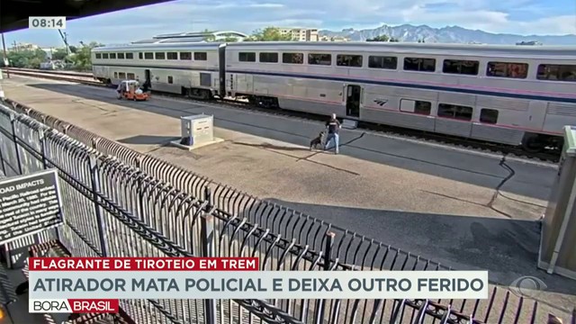 Atirador mata policial e deixa outro ferido dentro de trem Reprodução TV