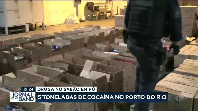 Droga no sabão em pó: 5 toneladas em cocaína no Porto do Rio Reprodução TV