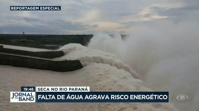 Seca no rio Paraná: falta de água agrava risco energético Reprodução TV