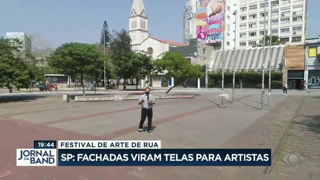 Festival de arte de rua: fachadas em SP viram telas para artistas Reprodução TV