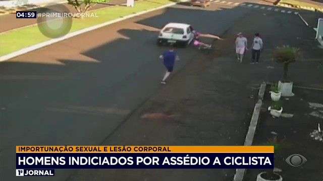 Homens indiciados por assédio a ciclista Reprodução TV