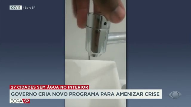 Governo cria novo programa contra crise hídrica Reprodução TV