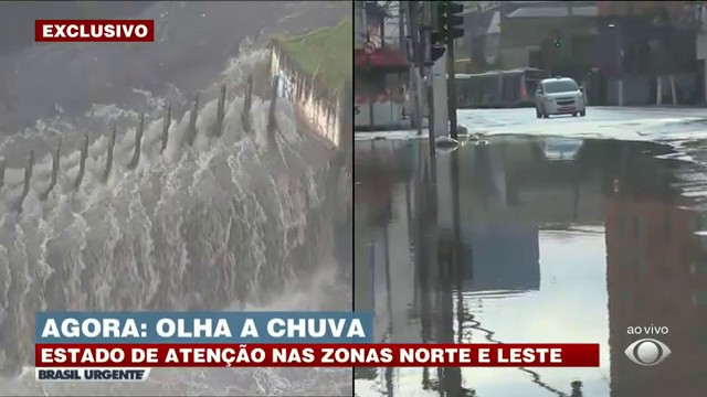 ESTADO DE ATENÇÃO:  CHUVAS E GRANDE VOLUME DE ÁGUA CAUSAM ALAGAMENTOS Reprodução TV