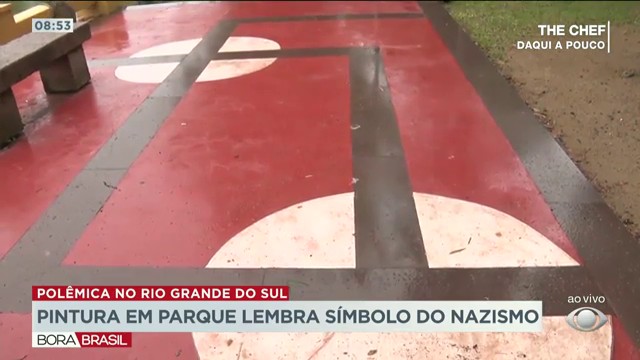 Pintura em parque lembra símbolo do nazismo