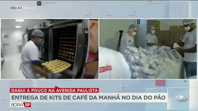 Pães de graça na avenida paulista Reprodução TV