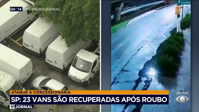 Quadrilha rouba 42 vans de concessionária em SP Reprodução TV