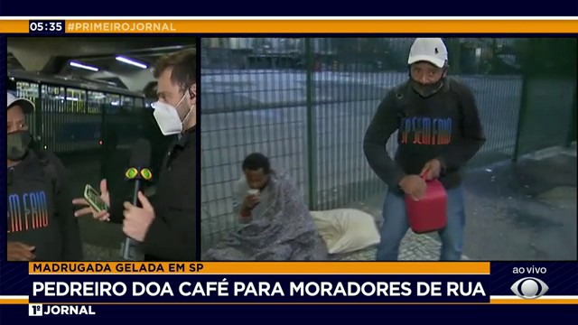Pedreiro doa café para moradores de rua em SP