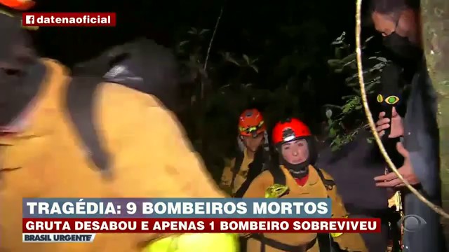 9 BOMBEIROS CIVIS MORTOS EM DESABAMENTO DE GRUTA Reprodução TV