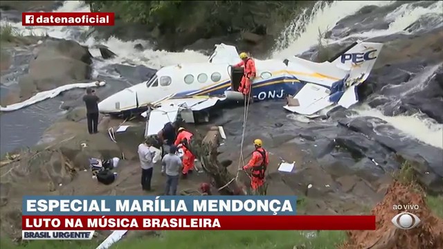 Perícia em avião de Marília Mendonça segue com Defesa Civil Reprodução TV