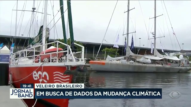 Veleiro brasileiro vai ajudar a estudar mudanças climáticas Reprodução TV