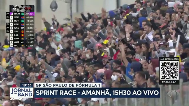 GP de São Paulo da F1: Sprint Race, amanhã, 15h30 ao vivo Reprodução TV