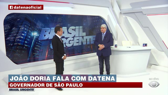 BRASIL URGENTE I Doria fala com Datena sobre as prévias do PSDB Reprodução TV