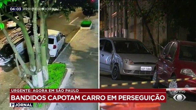 VÍDEO: Ladrão só para após polícia capotar seu veículo