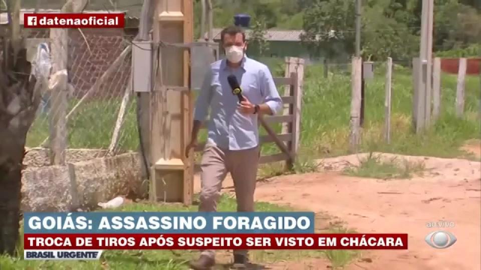 DONO DE CHÁCARA DIZ TER TROCADO TIROS COM O ASSASSINO Reprodução TV