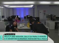 Héverton Guimarães sai de maca após eliminação do Atlético