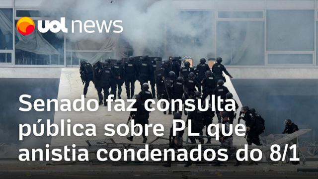 Senado faz consulta pública sobre PL que anistia condenados pelo 8/1; Josias de Souza analisa