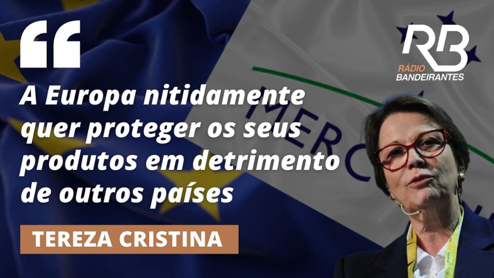 Tereza Cristina critica oposição de Macron ao acordo entre UE e Mercosul