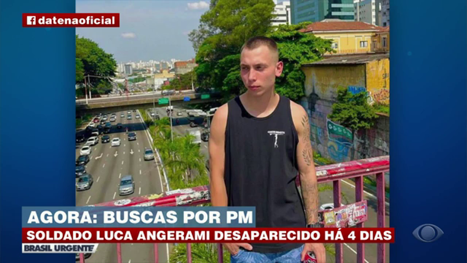 Polícia segue em busca do soldado Luca Angerami