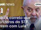 Tales: Lula jantar com ministros do STF é um erro que dá uma narrativa para