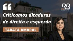 Tabata Amaral condena regimes de Cuba, Nicarágua e Venezuela