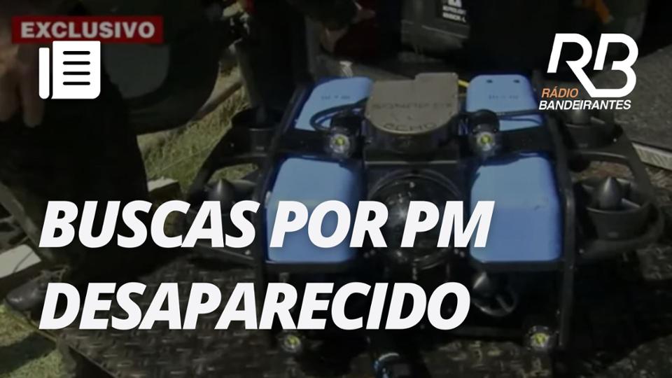 Robô aquático ajuda nas buscas por PM desaparecido na Baxada Santista