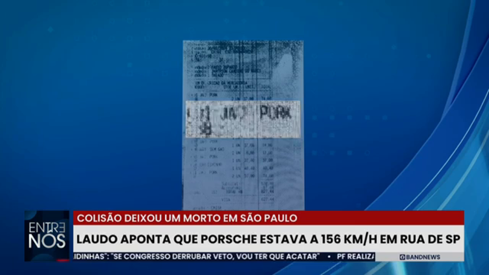 Laudo revela que Porsche de empresário estava a 156 km/h antes da batida