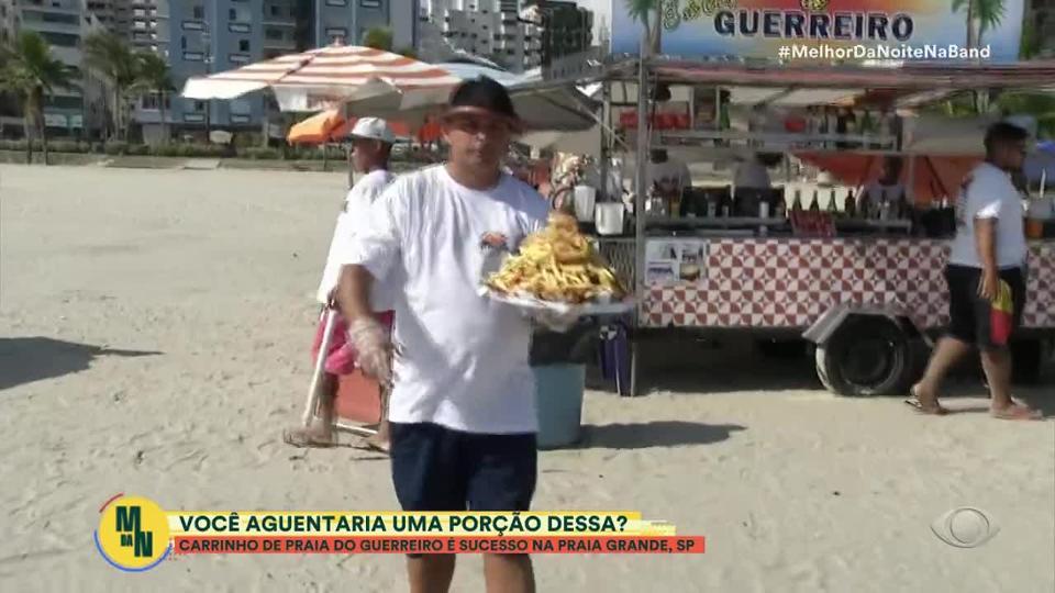 Carrinho de praia do Guerreiro com porções gigantescas viralizam na web