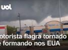 Tornado atinge os Estados Unidos: motorista flagra tornado se formando