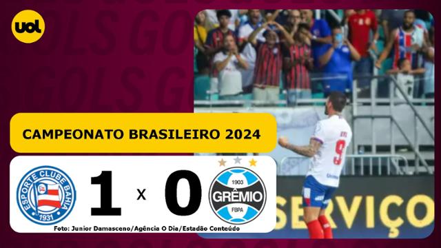 BAHIA 1 x 0 GRÊMIO - BRASILEIRÃO 2024; VEJA OS GOLS