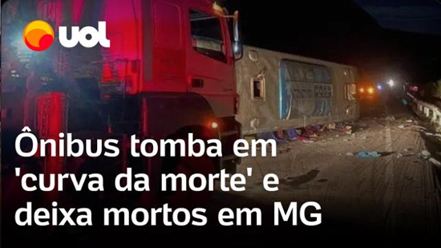 Ônibus tomba em 'curva da morte'  e deixa sete mortos em Minas Gerais