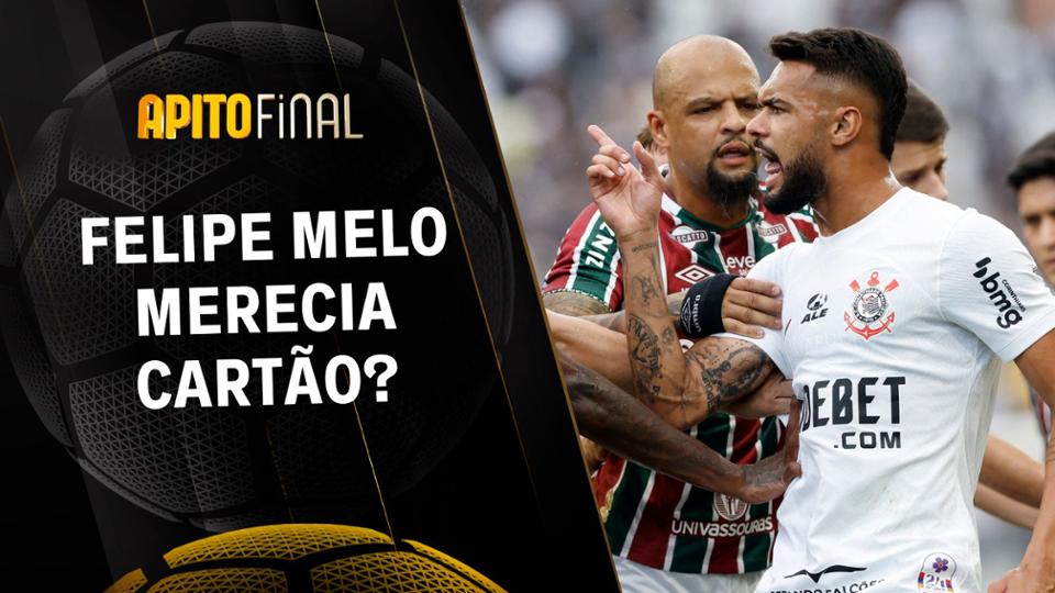 Felipe Melo merecia cartão por derrubar Breno Bidon no gol do Corinthians?