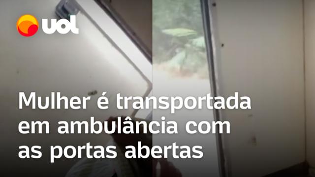 Paciente é transportada em ambulância com as portas abertas e grava momento; veja vídeo