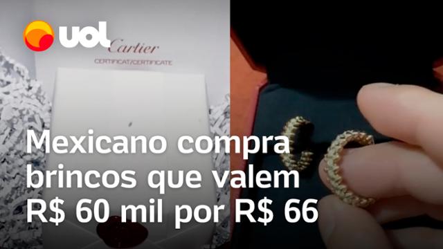 Mexicano compra brincos de R$ 60 mil por R$ 66 e recebe produto após disputa com a Cartier
