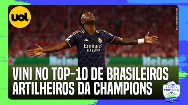 VINICIUS JR ENTRA NO TOP-10 DE BRASILEIROS ARTILHEIROS DA CHAMPIONS LEAGUE