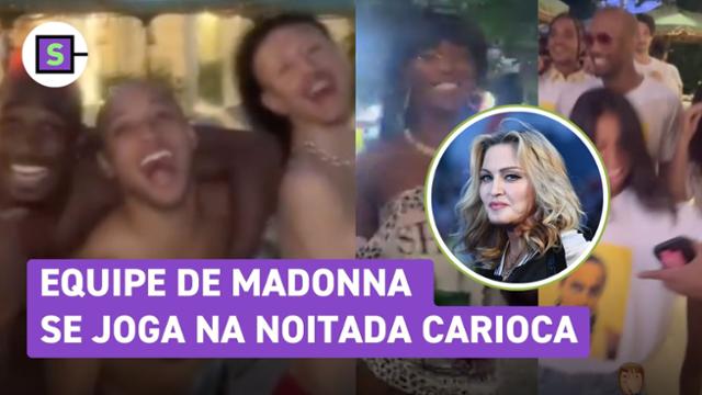 Equipe e dançarinos de Madonna curtem noitada no Rio de Janeiro 