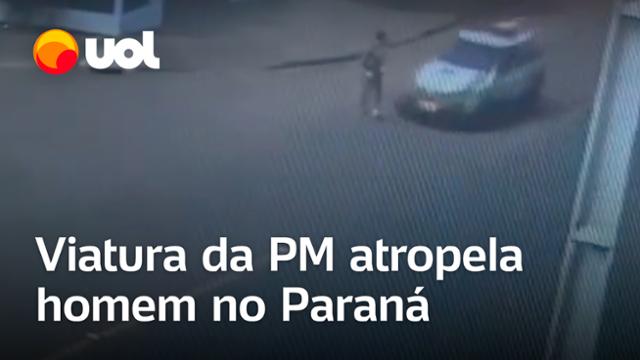 Viatura da PM atropela homem em Guarapuava, no Paraná; veja vídeo