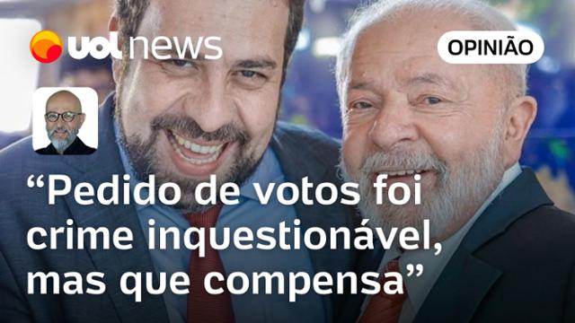 Lula pedir votos para Boulos é crime eleitoral inquestionável, mas que compensa para ele, diz Josias