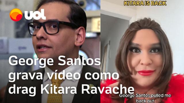 George Santos grava vídeo como drag Kitara Ravache e diz: 'Depois de 18 anos no armário'; vídeo