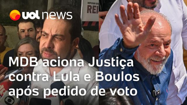 Lula e Boulos são alvo de ação do MDB após pedido de voto; Josias: 'Deixa apoio ainda mais visível'