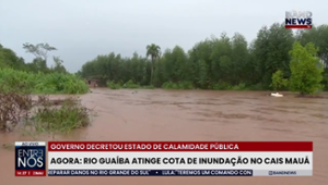Rio Guaíba atinge cota de inundação no Cais Mauá