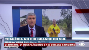 Repórter atualiza informações sobre as fortes chuvas em Porto Alegre